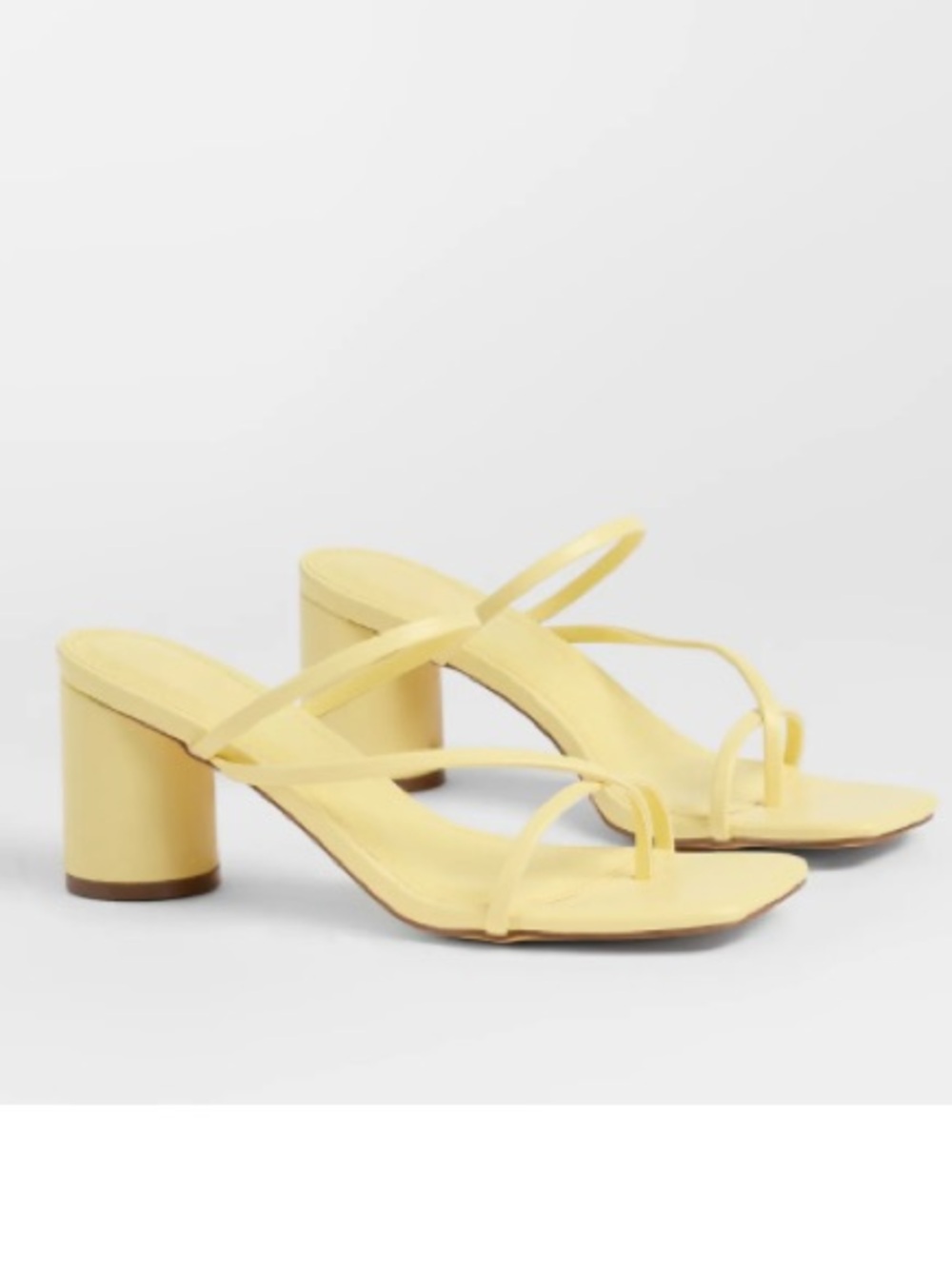 Yellow Strappy Block Heel Sandals